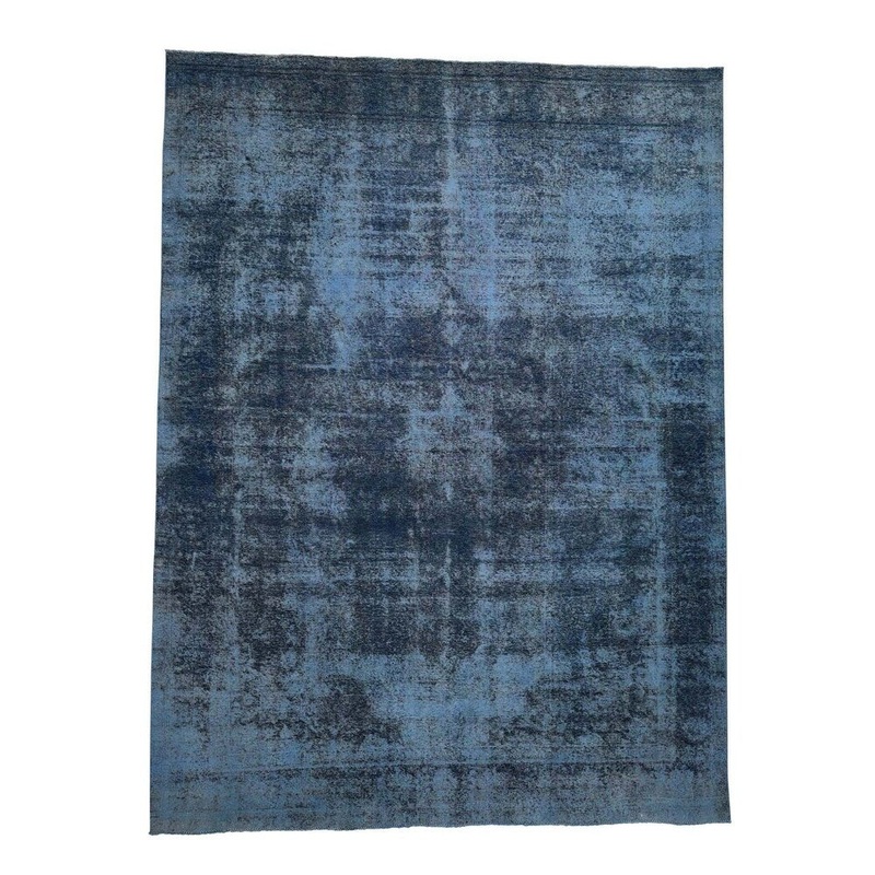 Shahbanu Rugs Overdyed Tabriz Hand-Knotted Oriental Pure Wool Rug (9'9" x 12'10") - 9'9" x 12'10"