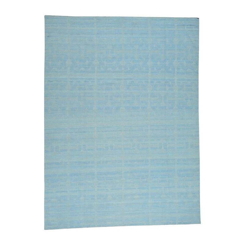 Shahbanu Rugs Reversible Flat Weave Hand-Woven Kilim Pure Wool Rug (10'0" x 13'9") - 10'0" x 13'9"