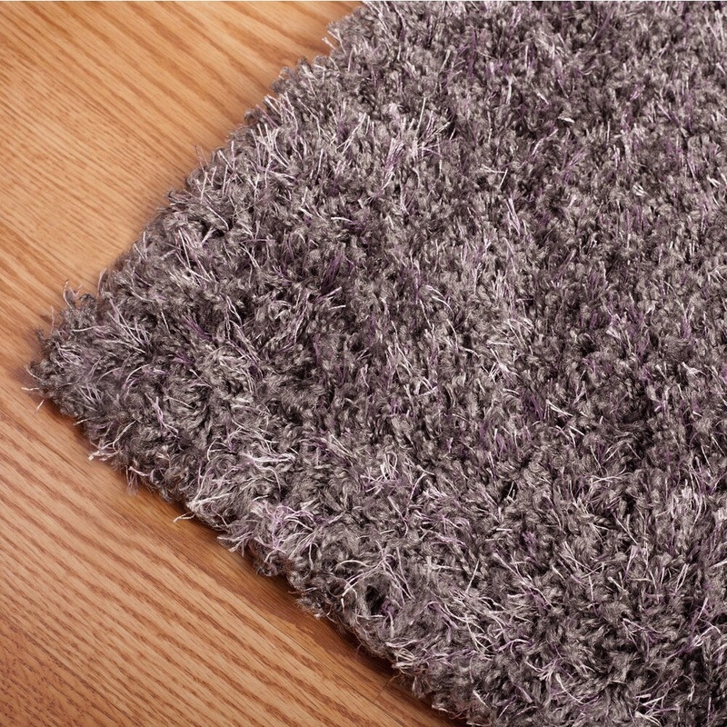 Motif Designs Solid Heather Grey Shag Rug