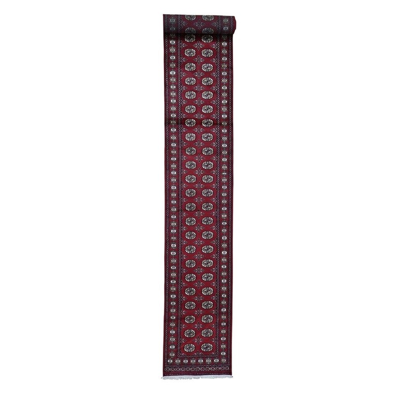 Shahbanu Rugs Hand-Knotted Mori Bokara Elephant Feet Design Pure Wool Oriental Rug (2'7" x 19'4") - 2'7" x 19'4"