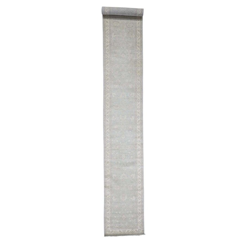 Shahbanu Rugs Hand Knotted Washed Out Peshawar XL Runner Oriental Rug (2'7" x 17'10") - 2'7" x 17'10"