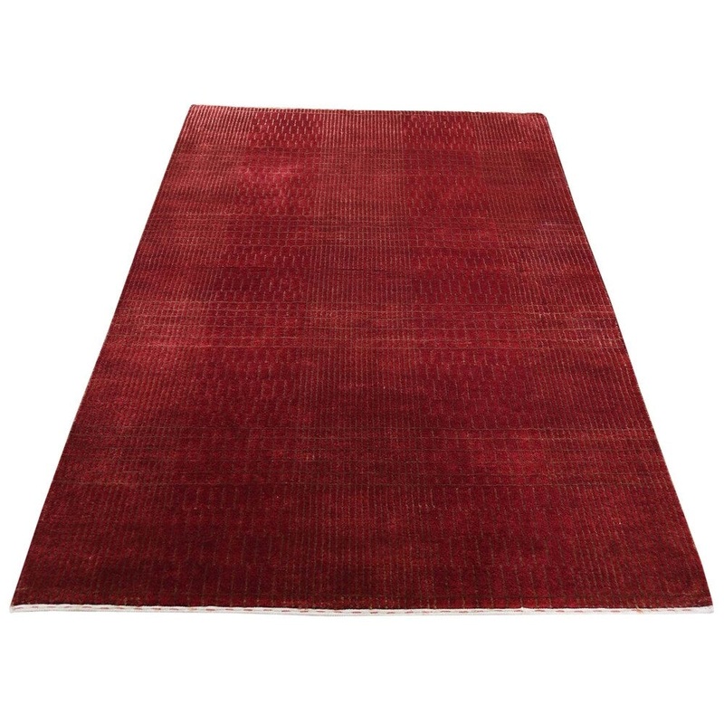 Shahbanu Rugs Hand-Knotted Wool and Silk Tone-on-Tone Nepali Oriental Rug (4'0" x 6'3") - 4'0" x 6'3"