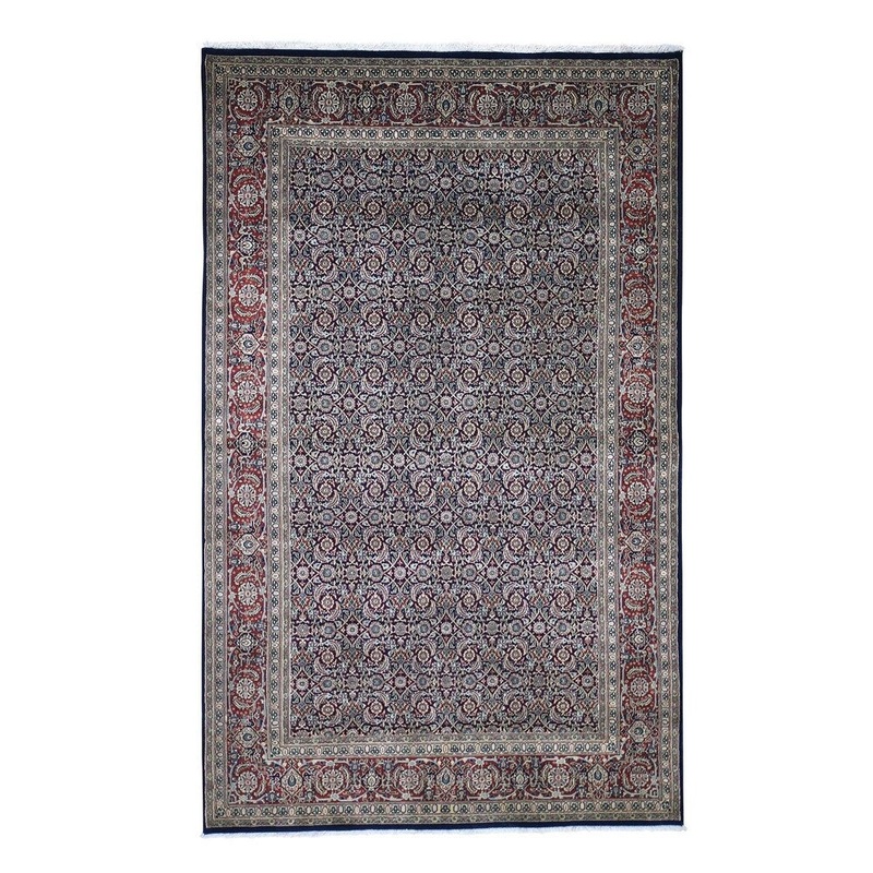 Shahbanu Rugs Herati Design 300 KPSI Wool And Silk Hand-Knotted Oriental Rug (5'7" x 9'1") - 5'7" x 9'1"