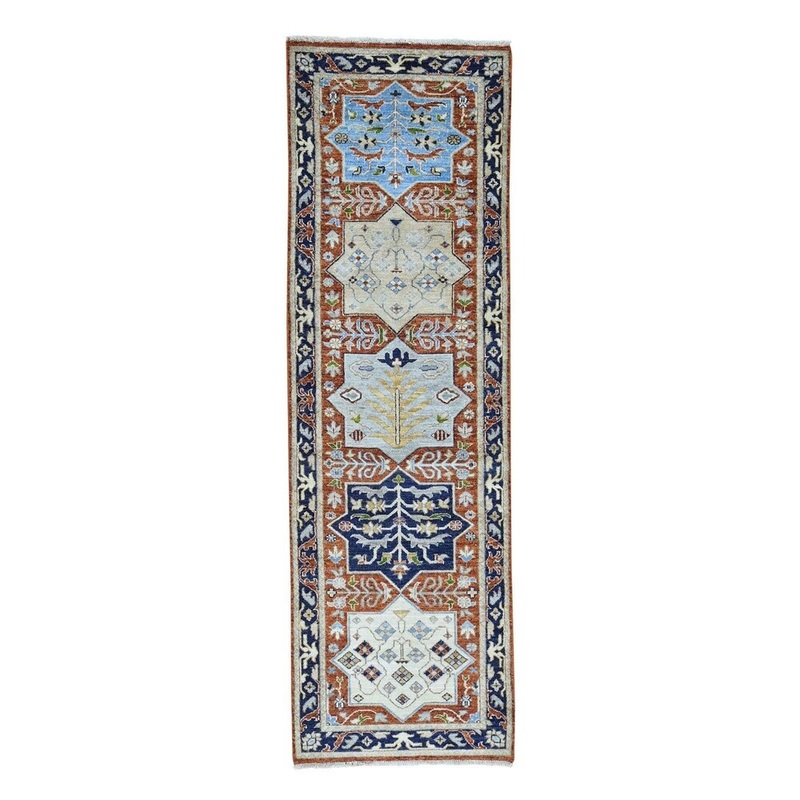 Shahbanu Rugs Peshawar With Akstafa Design Hand-Knotted Oriental Runner Rug (2'7" x 8'2") - 2'7" x 8'2"