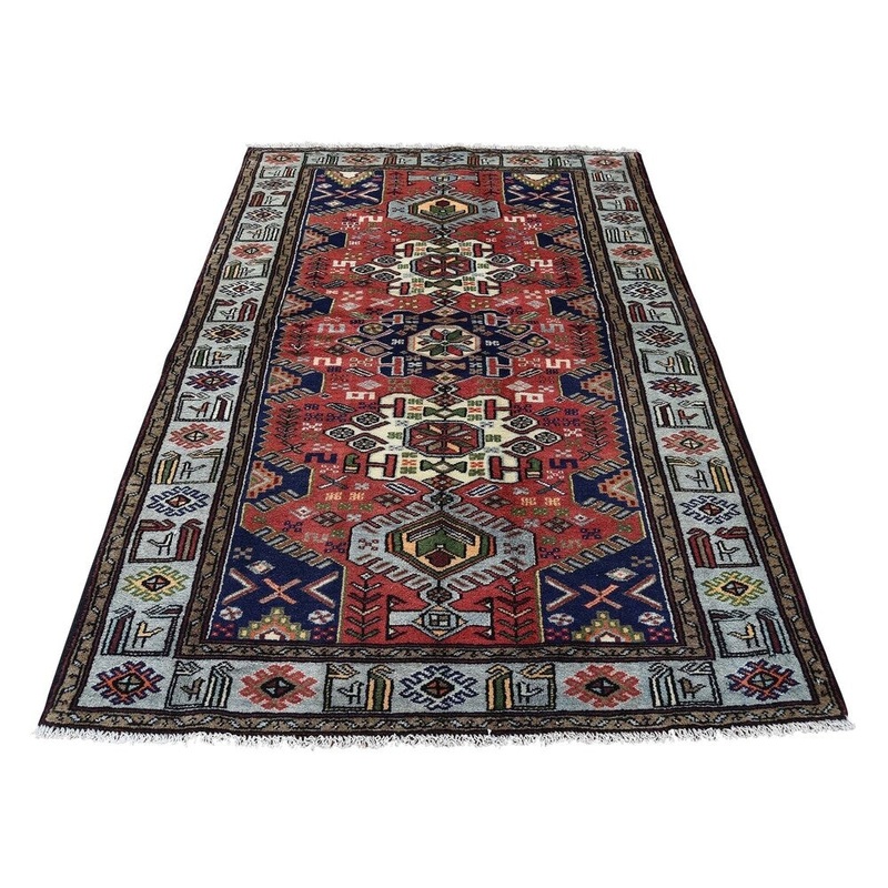 Shahbanu Rugs Pure Wool New Persian Mosel Hand-Knotted Oriental Rug (4'2" x 6'3") - 4'2" x 6'3"
