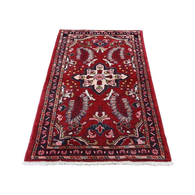 Shahbanu Rugs Red New Persian Lilahan Pure Wool Hand-Knotted Oriental Rug (2'4" x 4'6") - 2'4" x 4'6"