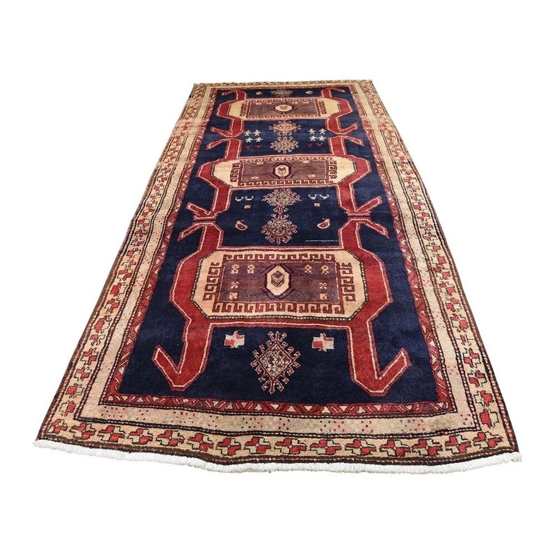 Shahbanu Rugs Semi Antique North West Persian Hand-Knotted Village Rug (4'6" x 10'4") - 4'6" x 10'4"