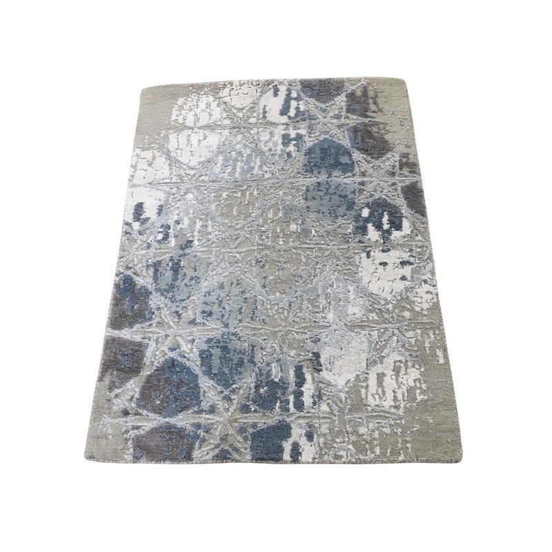 Shahbanu Rugs THE HONEYCOMB Hand-Knotted Wool & Silk Award Winning Design Rug (2'1" x 3'1") - 2'1" x 3'1"