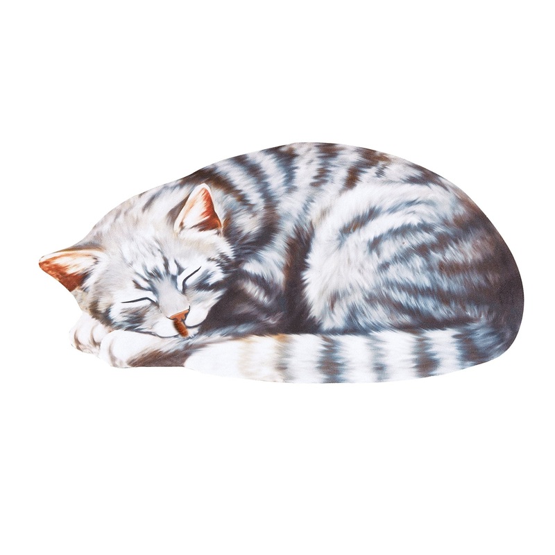 Napping Cat Shaped Accent Rug with Skid-Resistant Backing - 29.5" x 17.5"