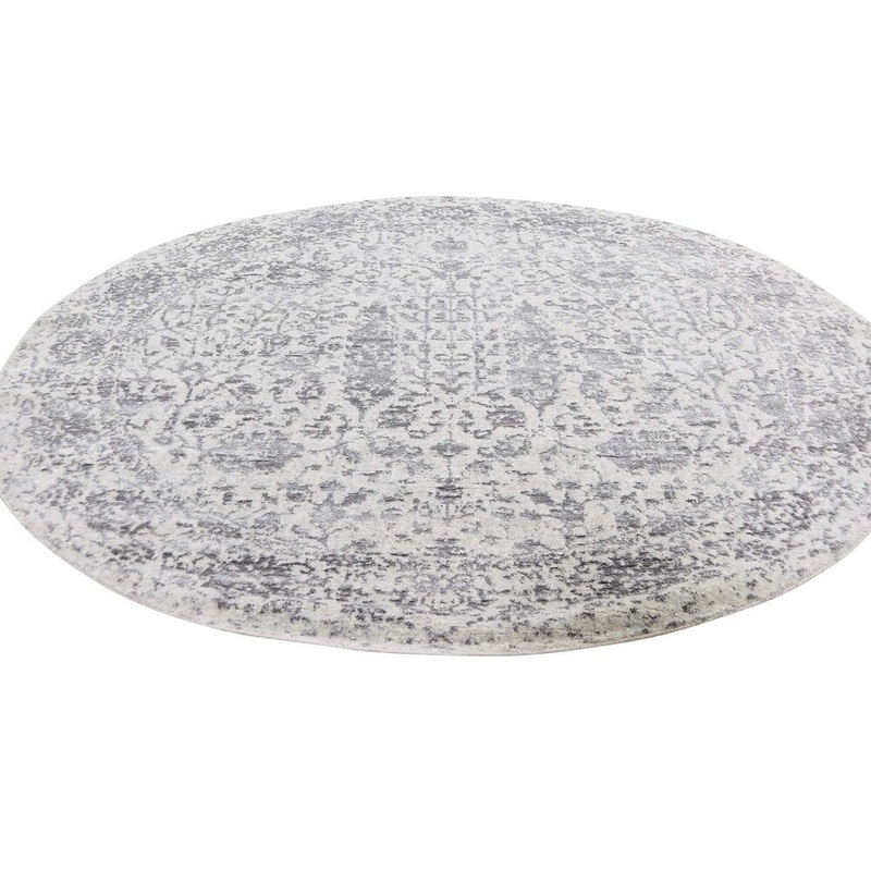 Shahbanu Rugs Gray Broken Cypress Tree Design Wool and Silk Thick and Plush Rug (5'10" x 5'10") - 5'10" x 5'10"