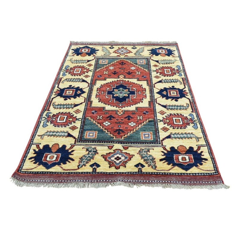 Shahbanu Rugs Hand Knotted Afghan Ersari Pure Wool Oriental Rug (3'5" x 5'0") - 3'5" x 5'0"