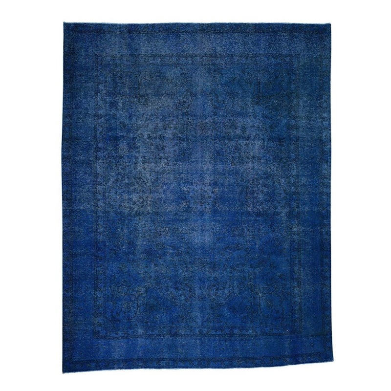 Shahbanu Rugs Overdyed Persian Tabriz Sheared Low Hand-Knotted Oriental Rug (10'0" x 12'6") - 10'0" x 12'6"