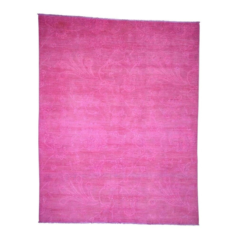 Shahbanu Rugs Overdyed Peshawar Hand Knotted Pure Wool Oriental Rug (8'1" x 10'3") - 8'1" x 10'3"