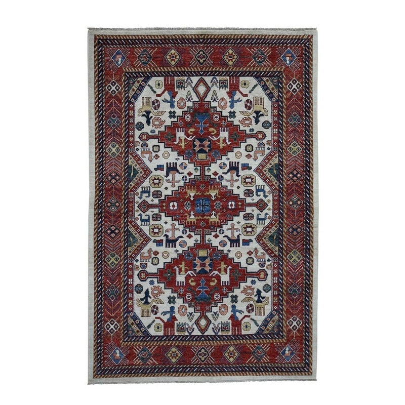 Shahbanu Rugs Peshawar With Northwest Persian Design Pure Wool Hand-Knotted Rug (5'6" x 8'6") - 5'6" x 8'6"