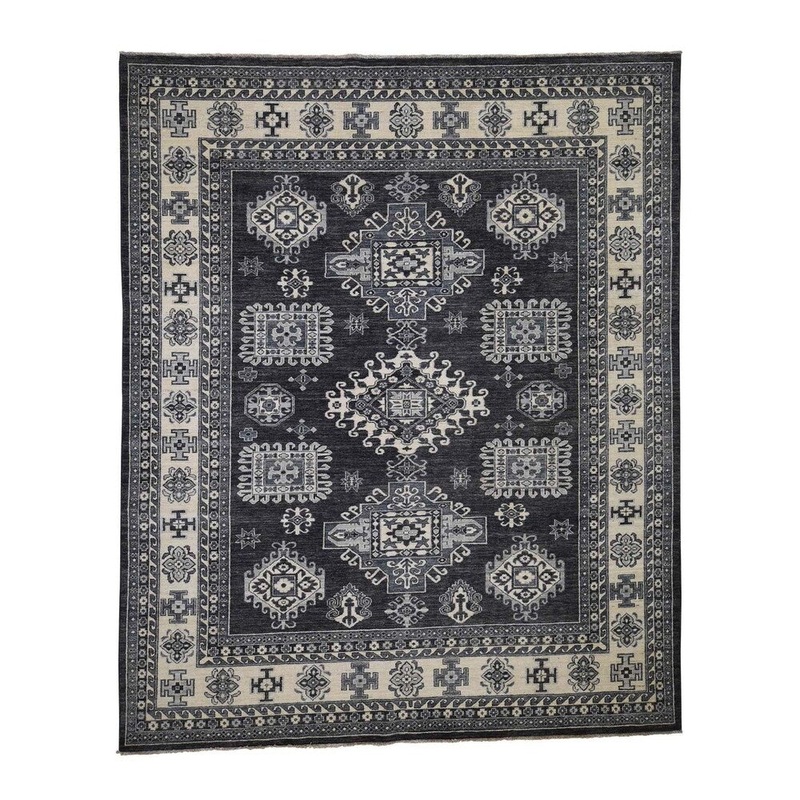 Shahbanu Rugs Pure Wool Hand-Knotted Peshawar With Karajeh Design Oriental Rug (8'1" x 9'10") - 8'1" x 9'10"