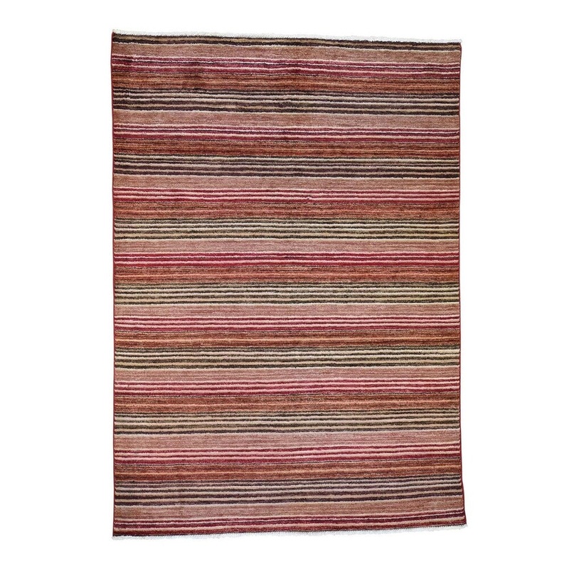 Shahbanu Rugs Pure Wool Peshawar Gabbeh Hand Knotted Oriental Rug (5'8" x 7'10") - 5'8" x 7'10"