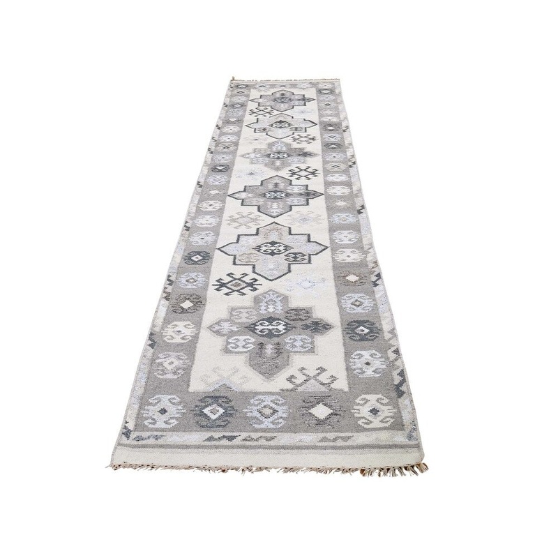 Shahbanu Rugs Reversible Flat Weave Anatolian Kilim Hand Woven Runner Rug (2'7" x 11'6") - 2'7" x 11'6"