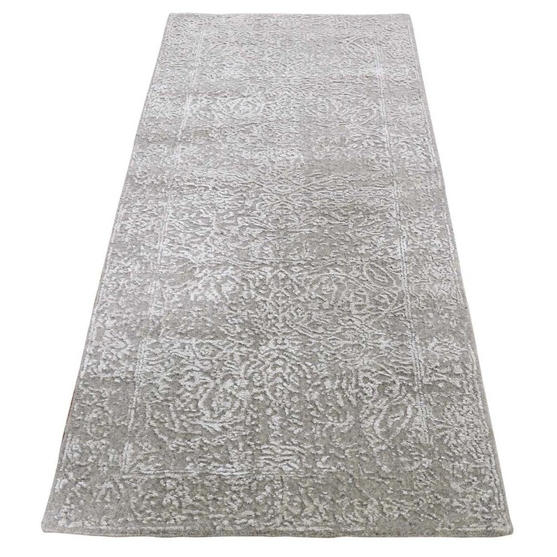Shahbanu Rugs Tone On Tone Broken Persian Erased Design Runner Hand-Loomed Rug (2'5" x 5'10") - 2'5" x 5'10"