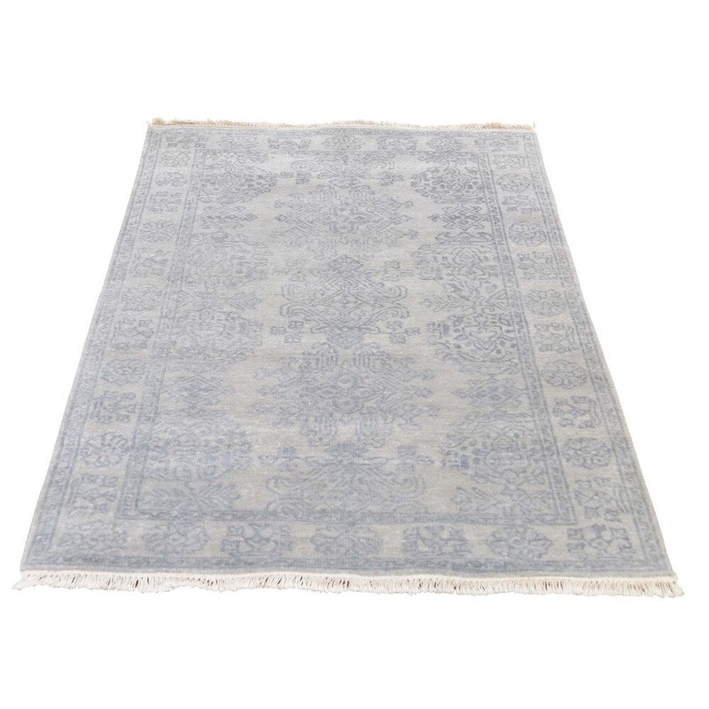 Shahbanu Rugs Turkish Knot Oushak Design Hand-Knotted Pure Wool Oriental Rug (3'1" x 4'10") - 3'1" x 4'10"