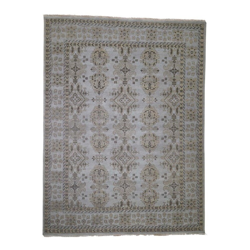 Shahbanu Rugs Turkish Knot Oushak Design Hand-Knotted Pure Wool Oriental Rug (9'0" x 11'10") - 9'0" x 11'10"