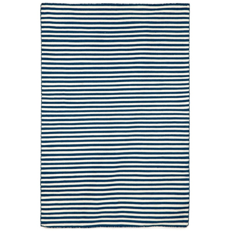 Petite Stripe Navy Outdoor Rug