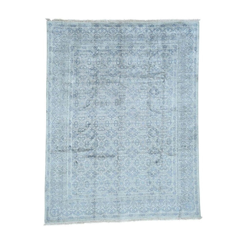 Shahbanu Rugs Art Silk Khotan Design Hand-Knotted 100% Wool Oriental Rug (7'9" x 9'10") - 7'9" x 9'10"