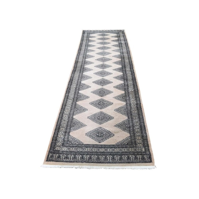 Shahbanu Rugs Geometric Bokara Jaldar Design Hand Knotted Pure Wool Oriental Rug (2'7" x 9'9") - 2'7" x 9'9"