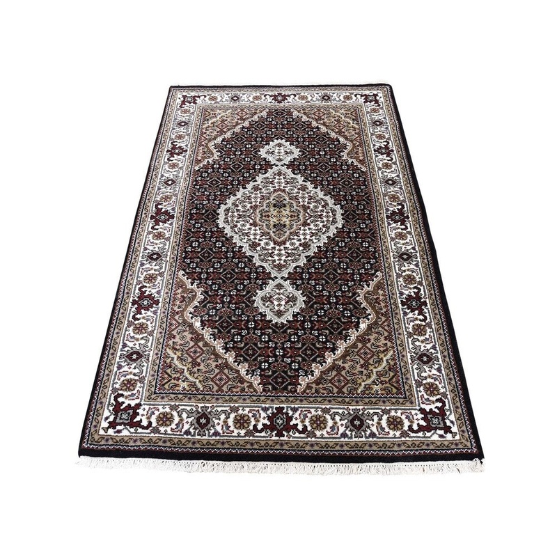 Shahbanu Rugs Hand-Knotted Wool And Silk Tabriz Mahi Design Oriental Rug (3'0" x 5'1") - 3'0" x 5'1"