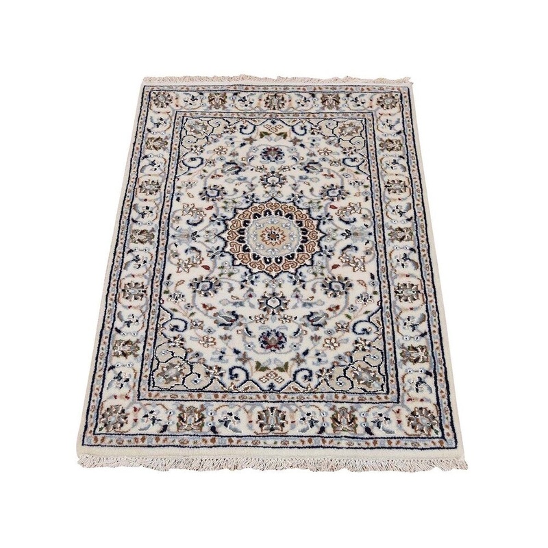 Shahbanu Rugs Ivory Nain Wool And Silk 250 KPSI Hand Knotted Oriental Rug (2'1" x 3'3") - 2'1" x 3'3"