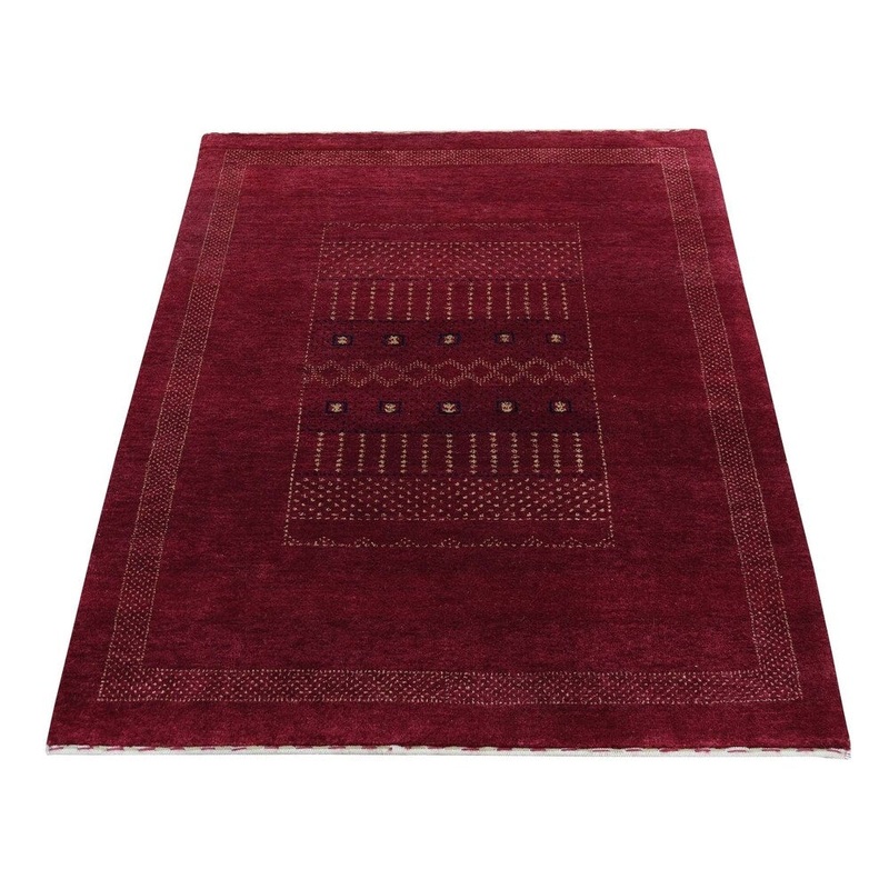 Shahbanu Rugs Persian Wool Lori Buft Gabbeh Red Hand-Knotted Oriental Rug (3'0" x 4'0") - 3'0" x 4'0"