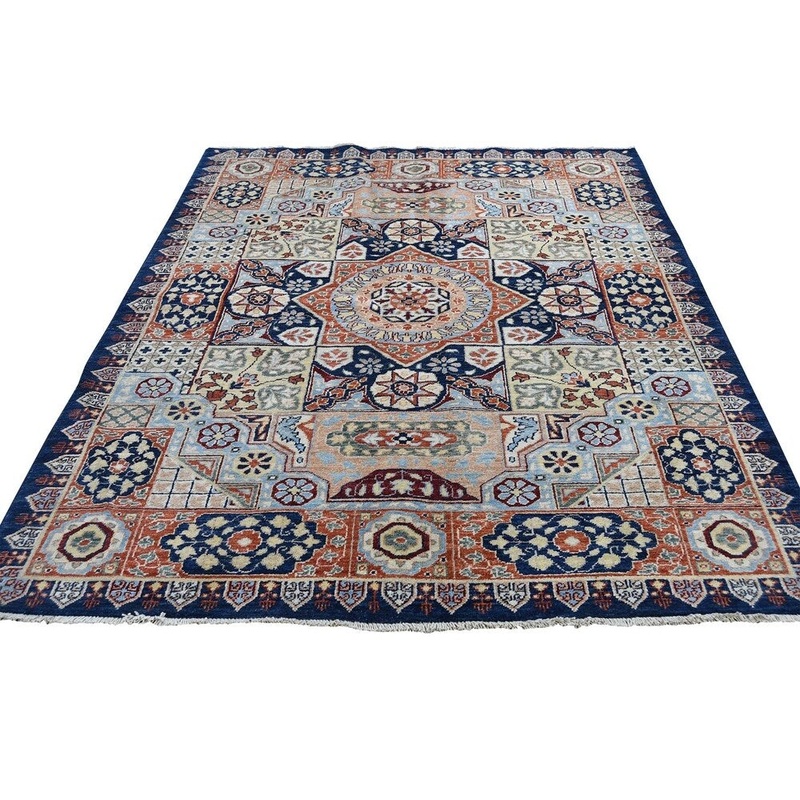 Shahbanu Rugs Peshawar With Mamluk Design Hand-Knotted Pure Wool Oriental Rug (5'0" x 6'10") - 5'0" x 6'10"