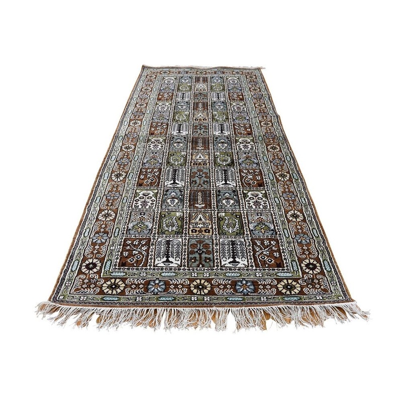 Shahbanu Rugs Silken Kashan Garden Design Hand-Knotted Runner Oriental Rug (3'1" x 7'9") - 3'1" x 7'9"