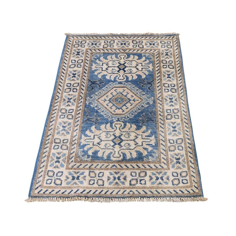 Shahbanu Rugs Vintage Look Kazak Pure Wool Hand-Knotted Oriental Rug (2'0" x 3'0") - 2'0" x 3'0"