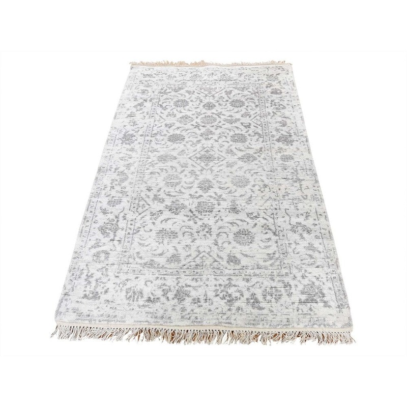Shahbanu Rugs Broken Tabriz Mahi Design Wool And Silk Blend Hand-Knotted Rug (3'1" x 5'2") - 3'1" x 5'2"
