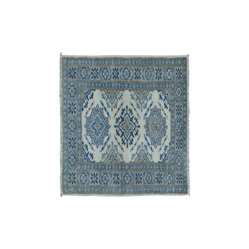Shahbanu Rugs Hand-Knotted Pure Wool Vintage Look Kazak Oriental Rug (2'1" x 2'10") - 2'1" x 2'10"
