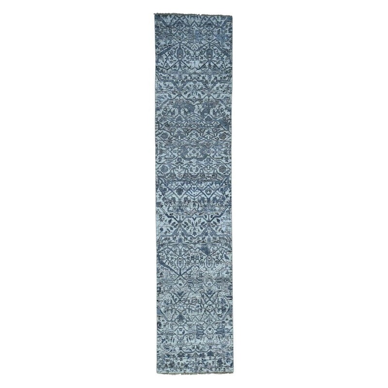 Shahbanu Rugs Hand Knotted Undyed Natural Wool Oushak Runner Oriental Rug (2'8" x 12'2") - 2'8" x 12'2"