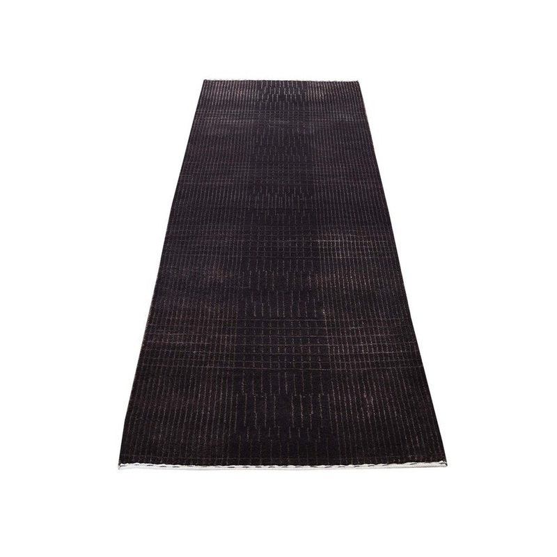 Shahbanu Rugs Hand-Knotted Wool and Silk Tone-on-Tone Nepali Runner Oriental Rug (2'2" x 6'4") - 2'2" x 6'4"
