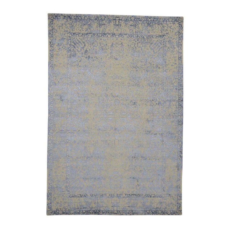 Shahbanu Rugs Hand Loomed Broken Persian Design Wool and Silk Oriental Rug (6'0" x 8'10") - 6'0" x 8'10"