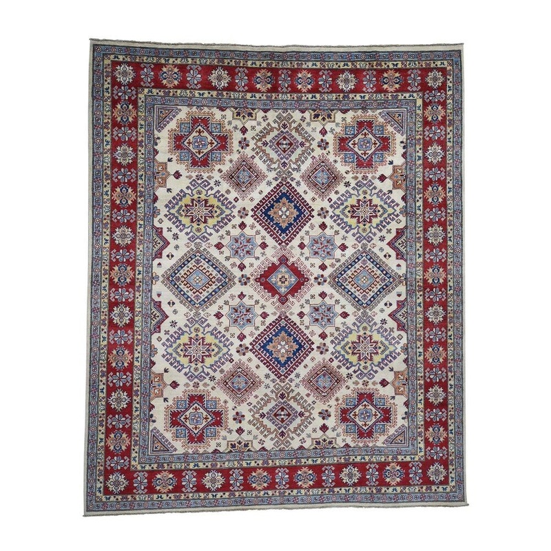 Shahbanu Rugs Pure Wool Hand-Knotted Special Kazak Oriental Rug (9'0" x 11'0") - 9'0" x 11'0"