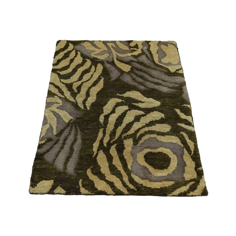 Shahbanu Rugs Rajasthan Garden Design Wool and Silk Hand-Knotted Oriental Rug (2'0" x 3'0") - 2'0" x 3'0"