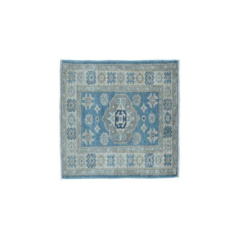 Shahbanu Rugs Hand-Knotted Pure Wool Vintage Look Kazak Oriental Rug (2'0" x 2'10") - 2'0" x 2'10"