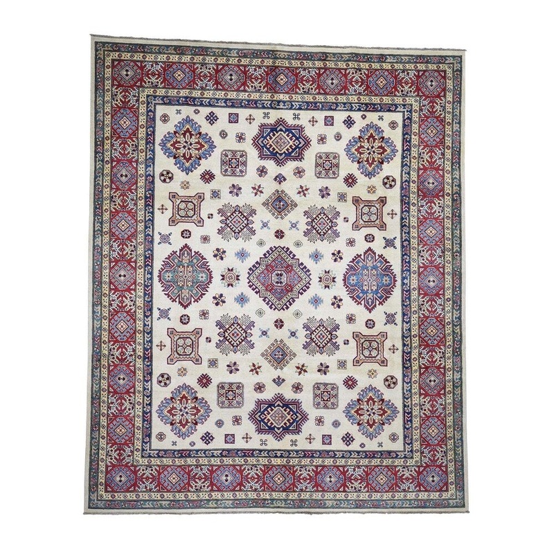 Shahbanu Rugs Pure Wool Hand-Knotted Special Kazak Oriental Rug (8'1" x 9'10") - 8'1" x 9'10"