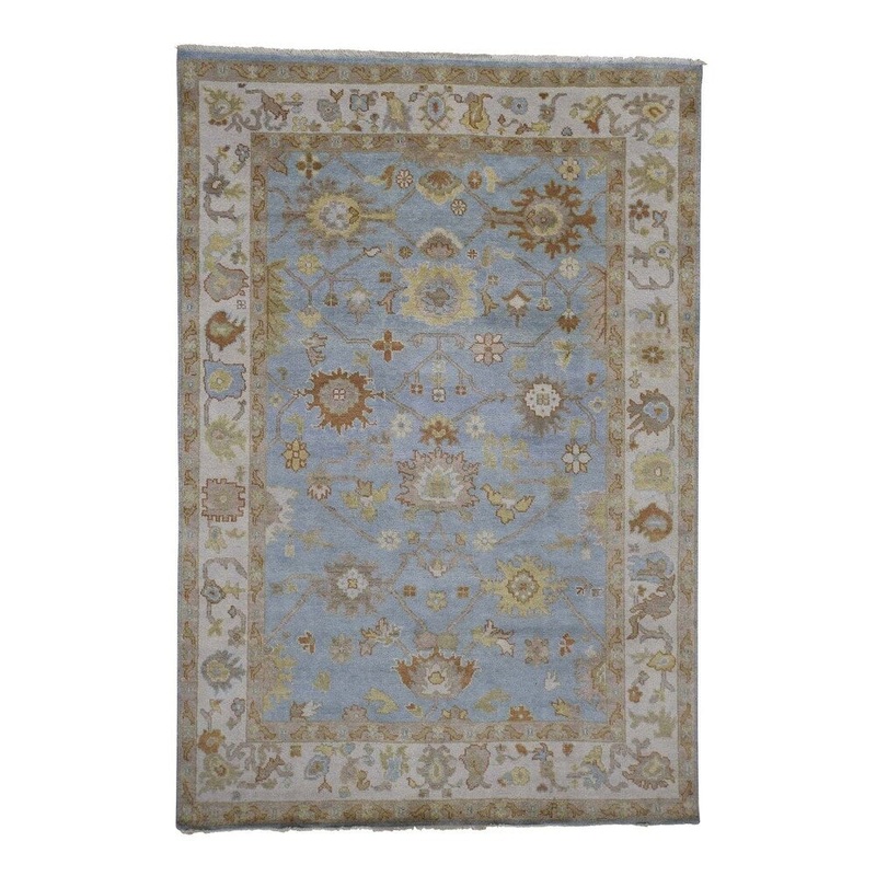 Shahbanu Rugs Hand Knotted 100 Percent Wool Oushak Oriental Rug (6'1" x 9'0") - 6'1" x 9'0"