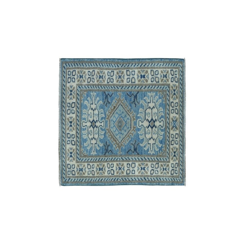 Shahbanu Rugs Hand-Knotted Pure Wool Vintage Look Kazak Oriental Rug (2'0" x 3'0") - 2'0" x 3'0"