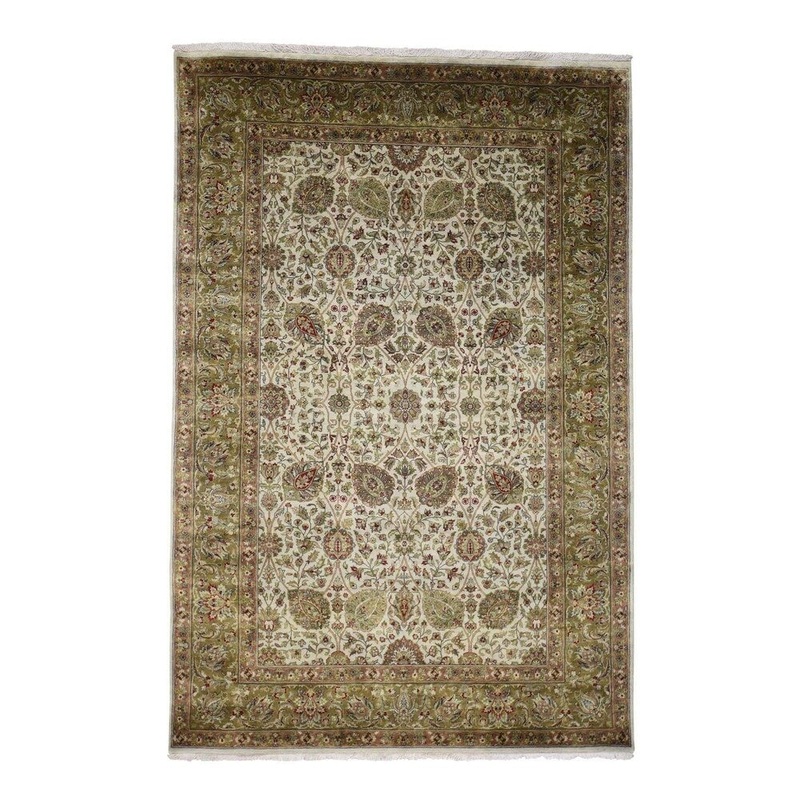Shahbanu Rugs Hand Spun New Zealand Wool 300 Kpsi Tabriz Design Rug (5'10" x 8'10") - 5'10" x 8'10"