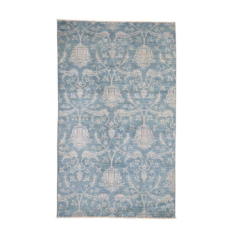Shahbanu Rugs Pure Wool Ikat Uzbek Design Vegetable Dyes Hand Knotted Oriental Rug (5'0" x 8'4") - 5'0" x 8'4"