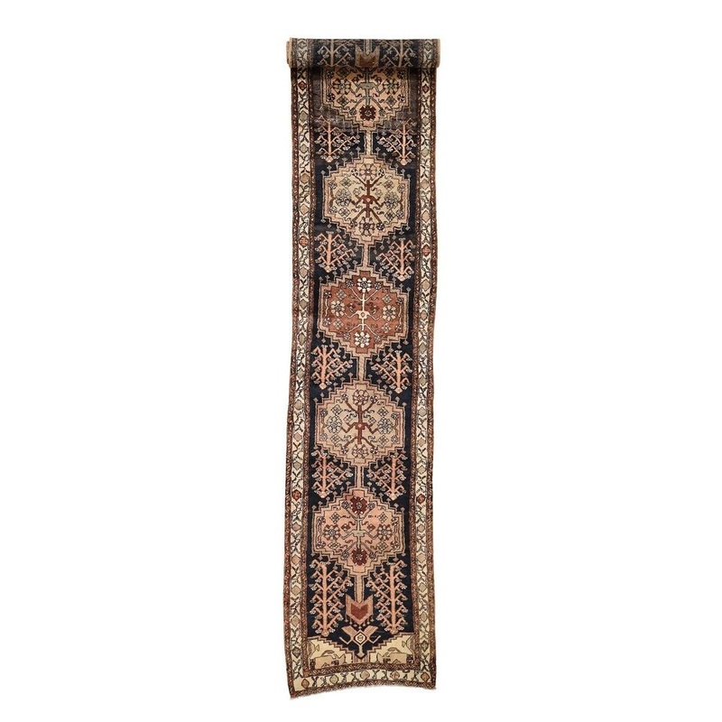 Shahbanu Rugs Semi Antique Northeast Persian Pure Wool Runner Hand-Knotted Rug (2'8" x 14'3") - 2'8" x 14'3"