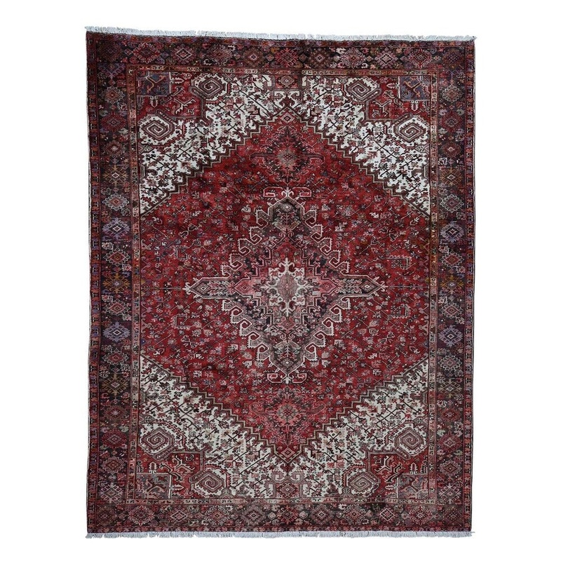 Shahbanu Rugs Semi Antique Persian Full Pile Pure Wool Hand-Knotted Oriental Rug (9'9" x 12'6") - 9'9" x 12'6"