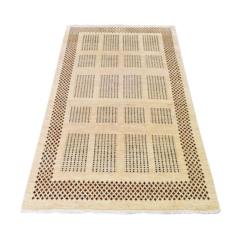 Shahbanu Rugs Hand Knotted Natural Dyes Modern Gabbeh Pure Wool Oriental Rug (4'0" x 6'0") - 4'0" x 6'0"