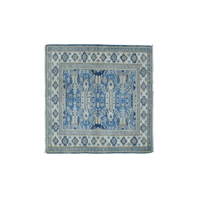 Shahbanu Rugs Hand-Knotted Pure Wool Vintage Look Kazak Oriental Rug (2'1" x 3'0") - 2'1" x 3'0"